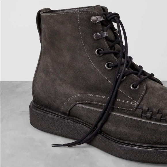 All Saints Moth Boots in Dark Taupe - Picture 2 of 7